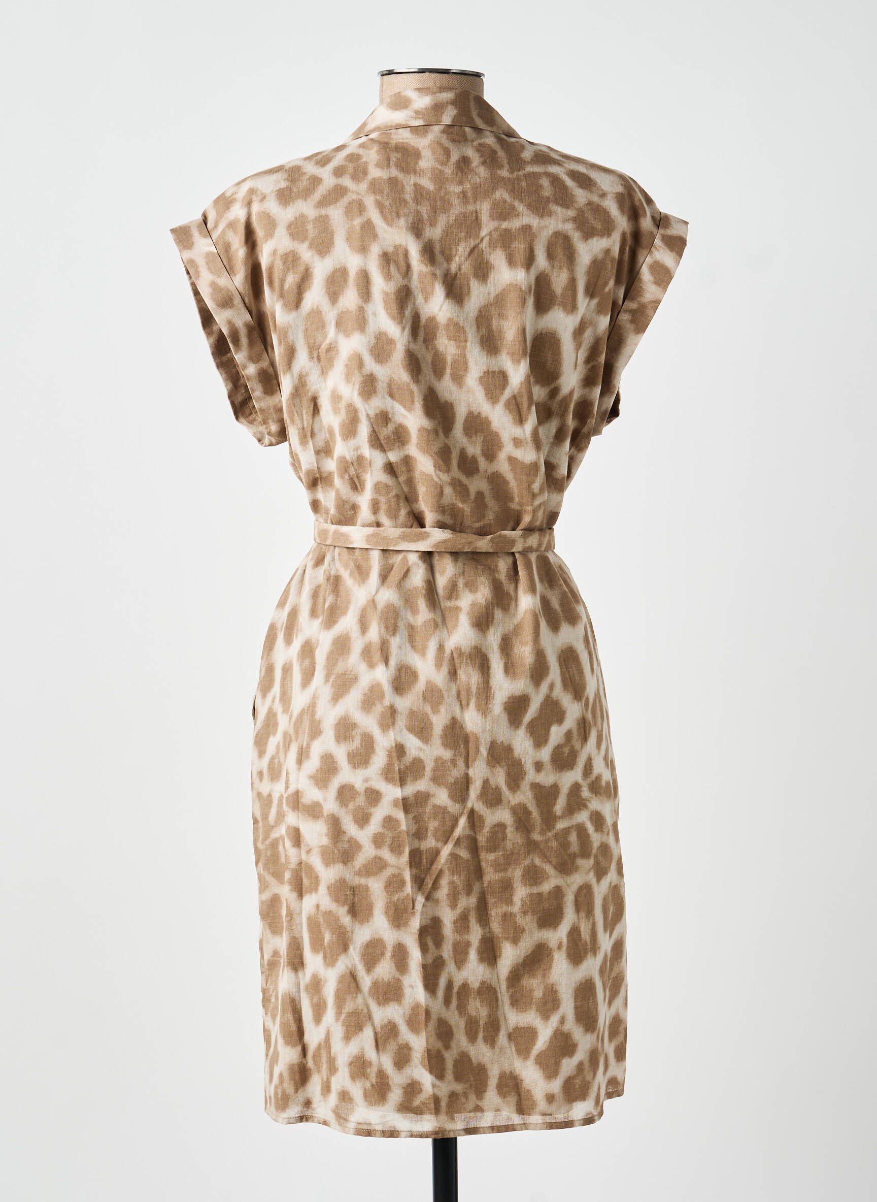 Rochie midi mâneci scurte mâneci scurte maro YAYA femeie