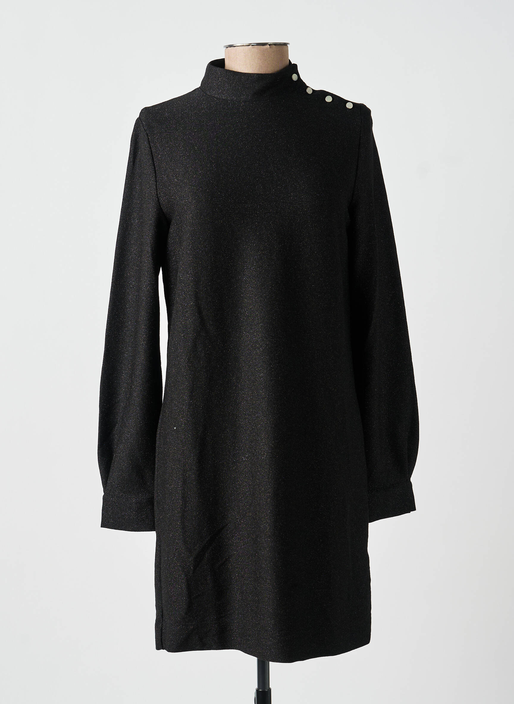 Rochie midi mâneci lungi mâneci lungi negru I.CODE (By IKKS) femeie