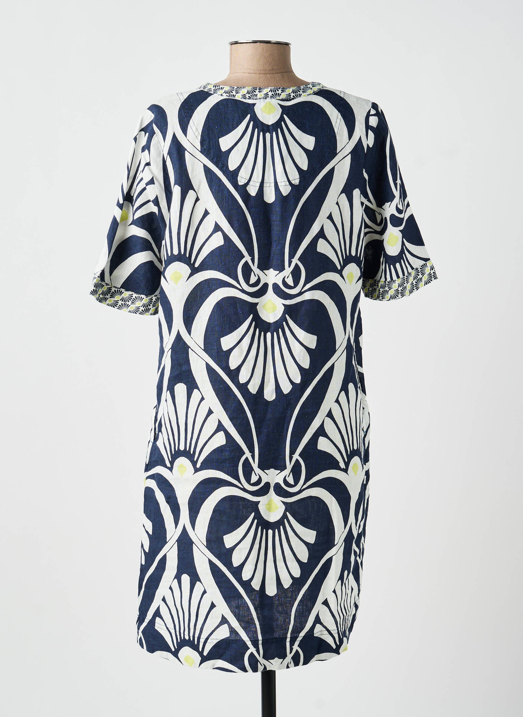 Rochie midi imprimeu fantezie mâneci scurte albastru WHITE STUFF femeie