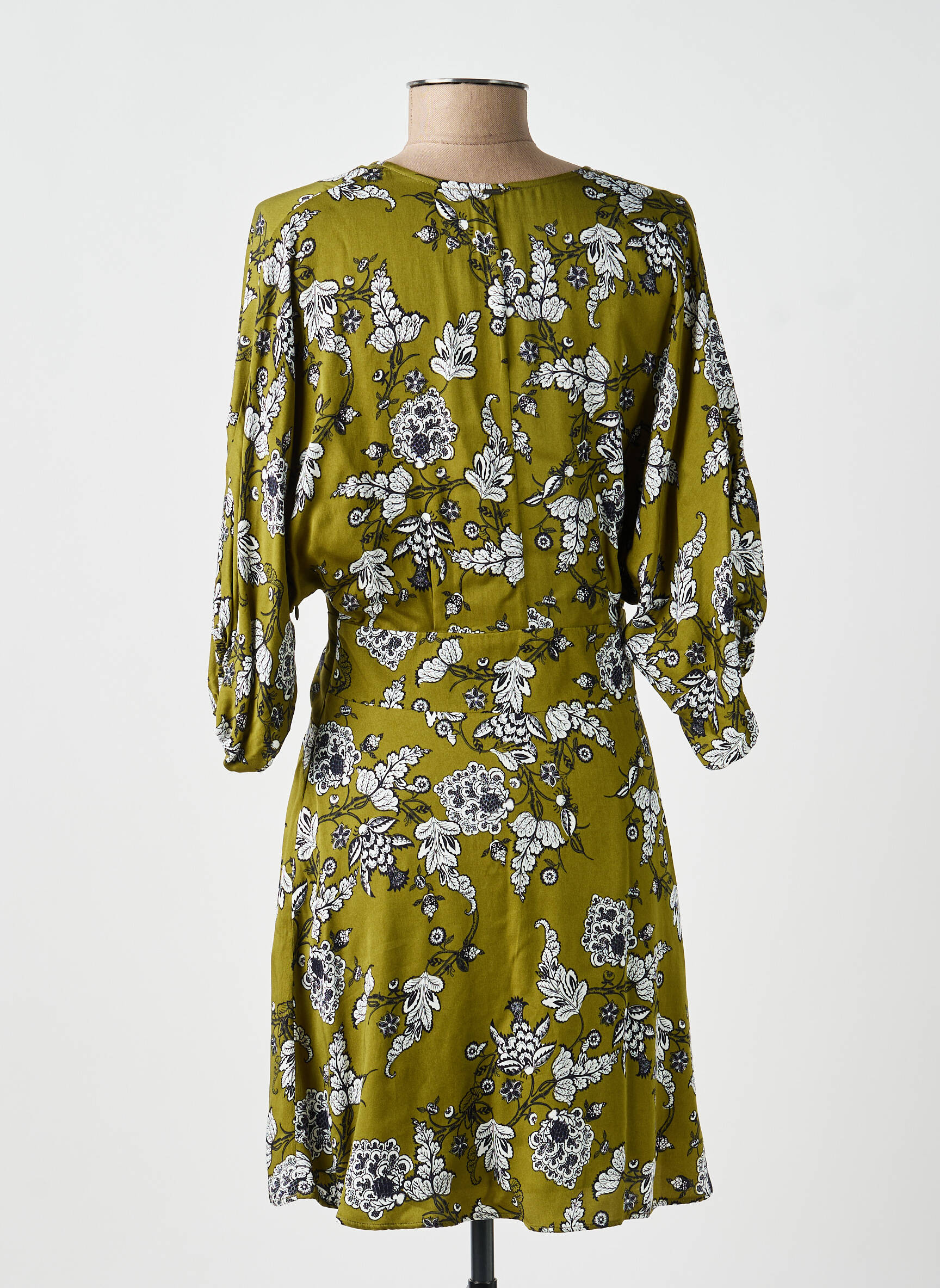 Rochie midi mâneci 3/4 mâneci 3/4 verde IKKS femeie