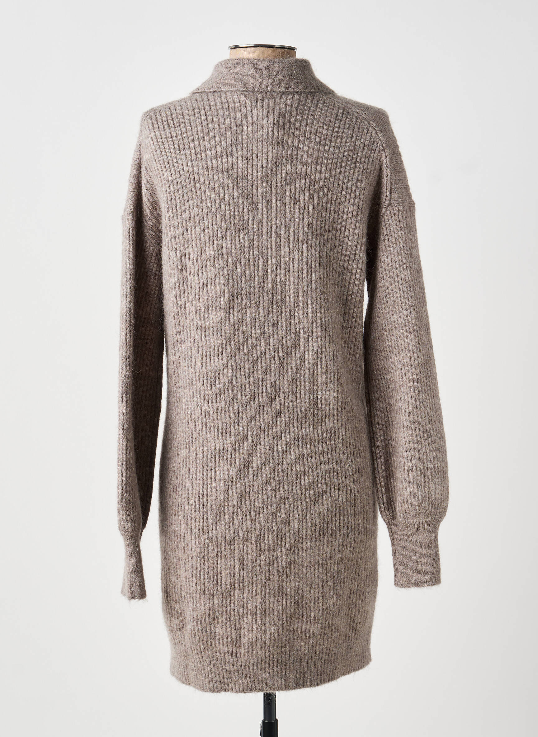 Rochie pulover croială dreaptă mâneci lungi gri YAYA femeie