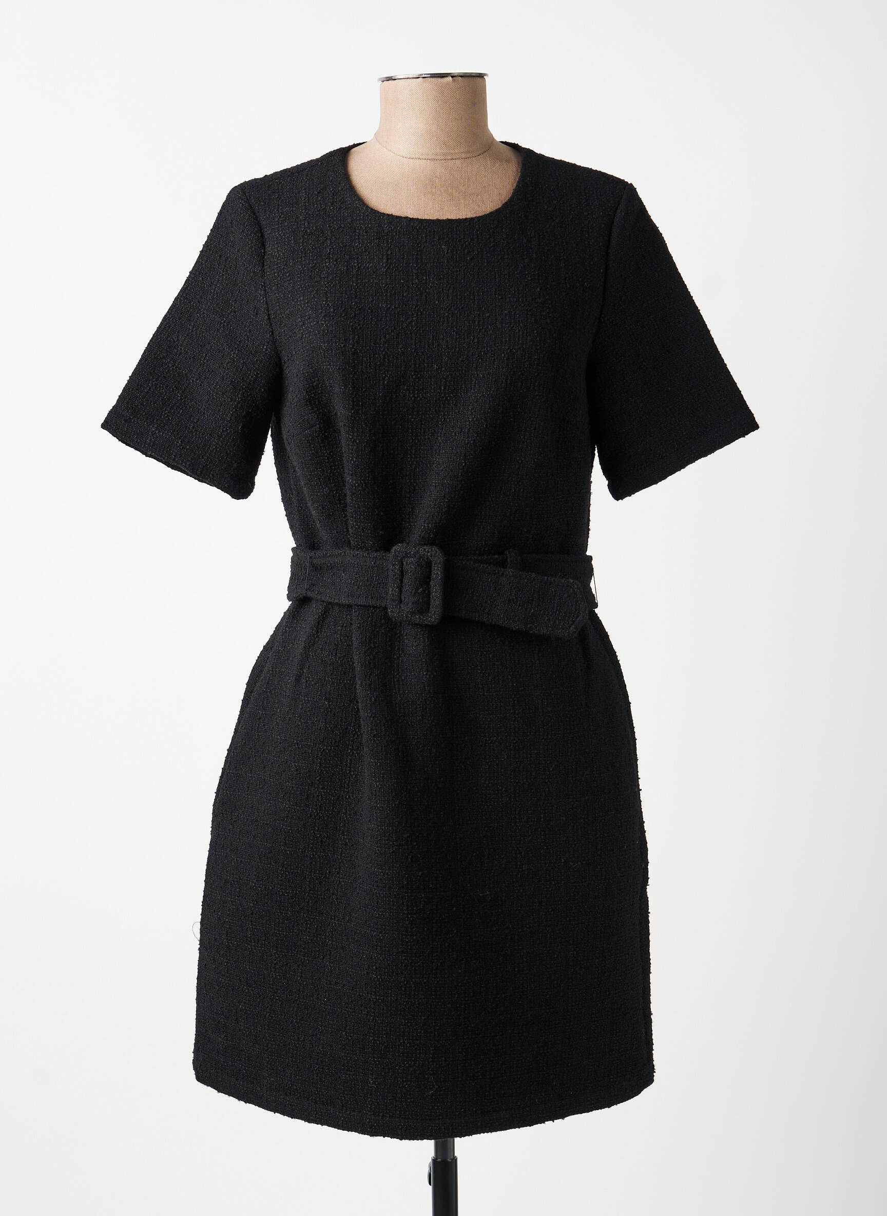 Rochie midi mâneci scurte mâneci scurte negru YAYA femeie