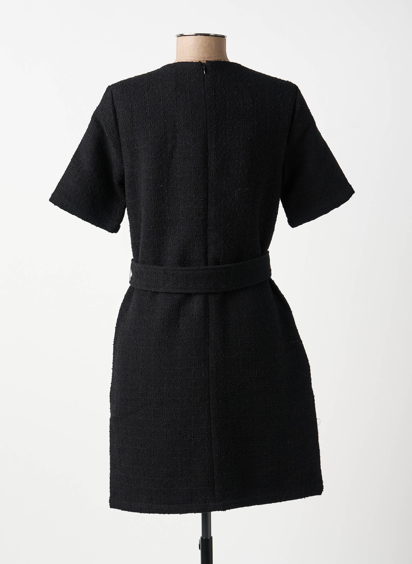 Rochie midi mâneci scurte mâneci scurte negru YAYA femeie