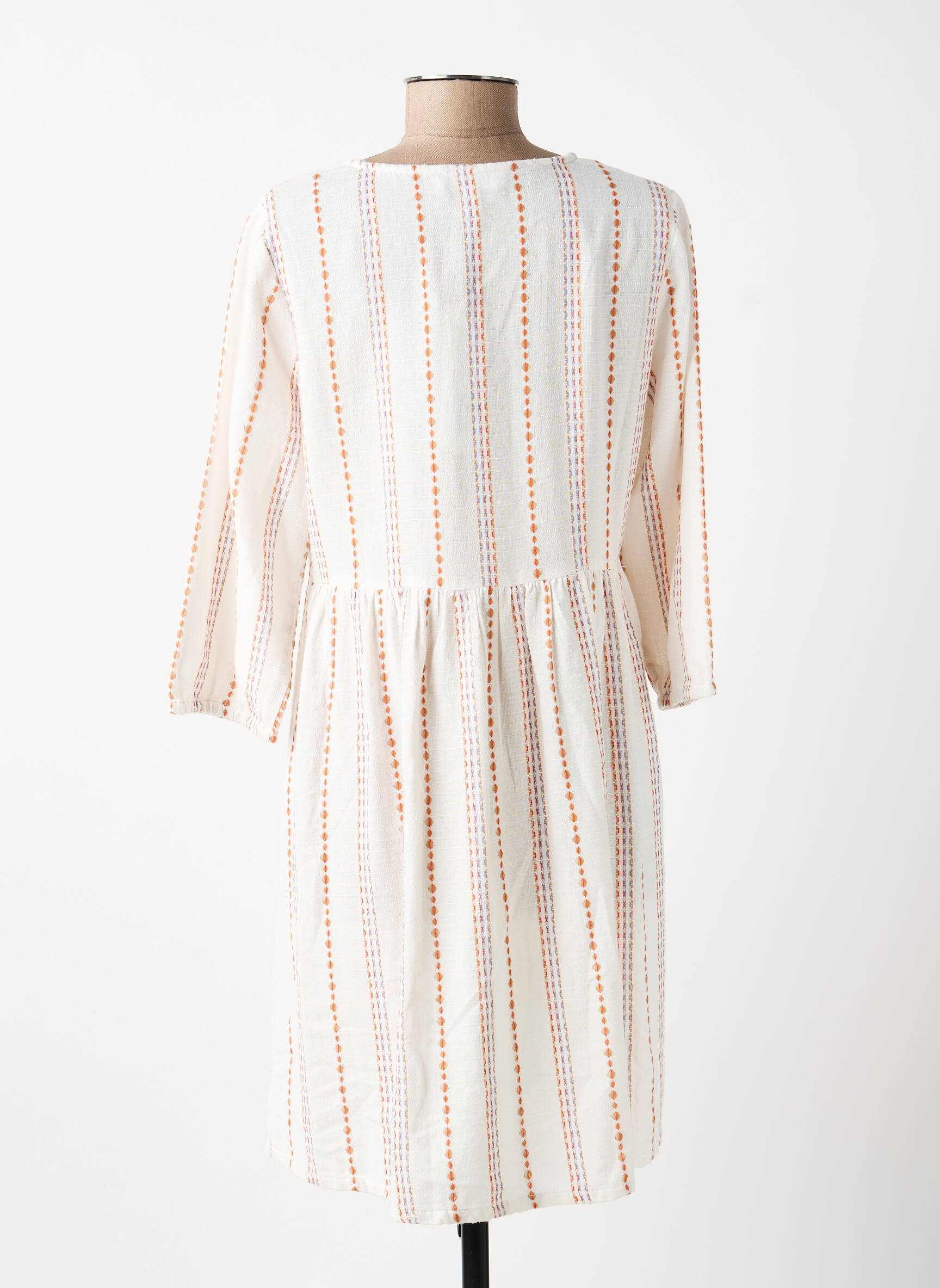 Rochie midi mâneci 3/4 mâneci 3/4 alb MD'M femeie