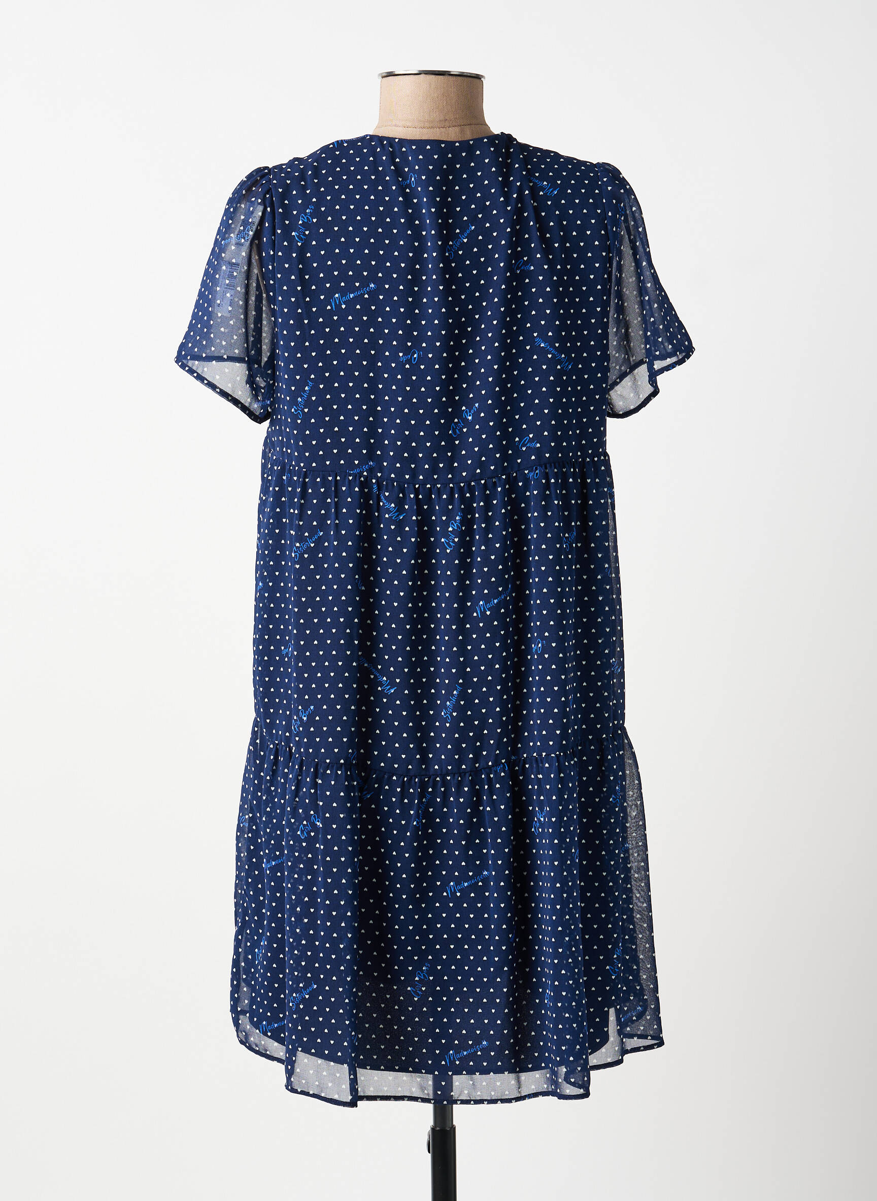 Rochie scurtă mâneci scurte mâneci scurte albastru I.CODE (By IKKS) femeie