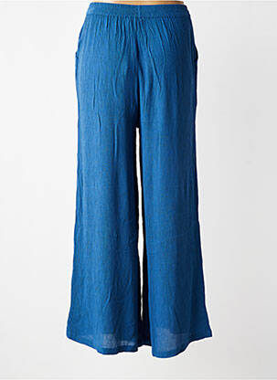 Pantalon larg țesătură crep mărime normală albastru AGATHE & LOUISE femeie