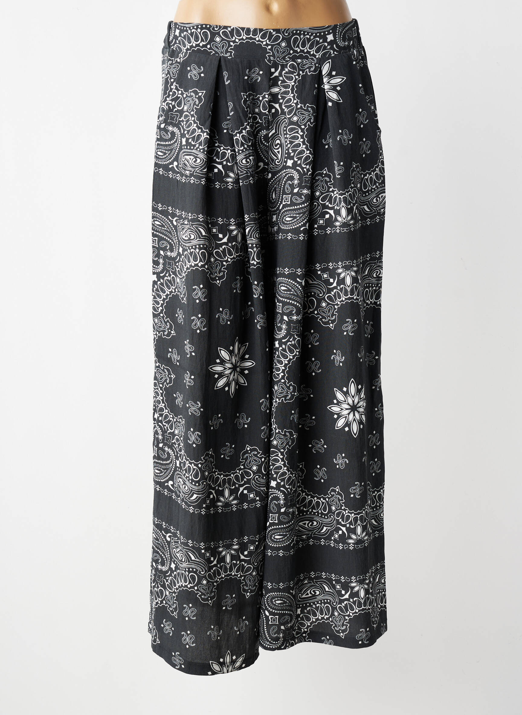 Pantalon drept țesătură crep mărime normală gri GARDEN  femeie