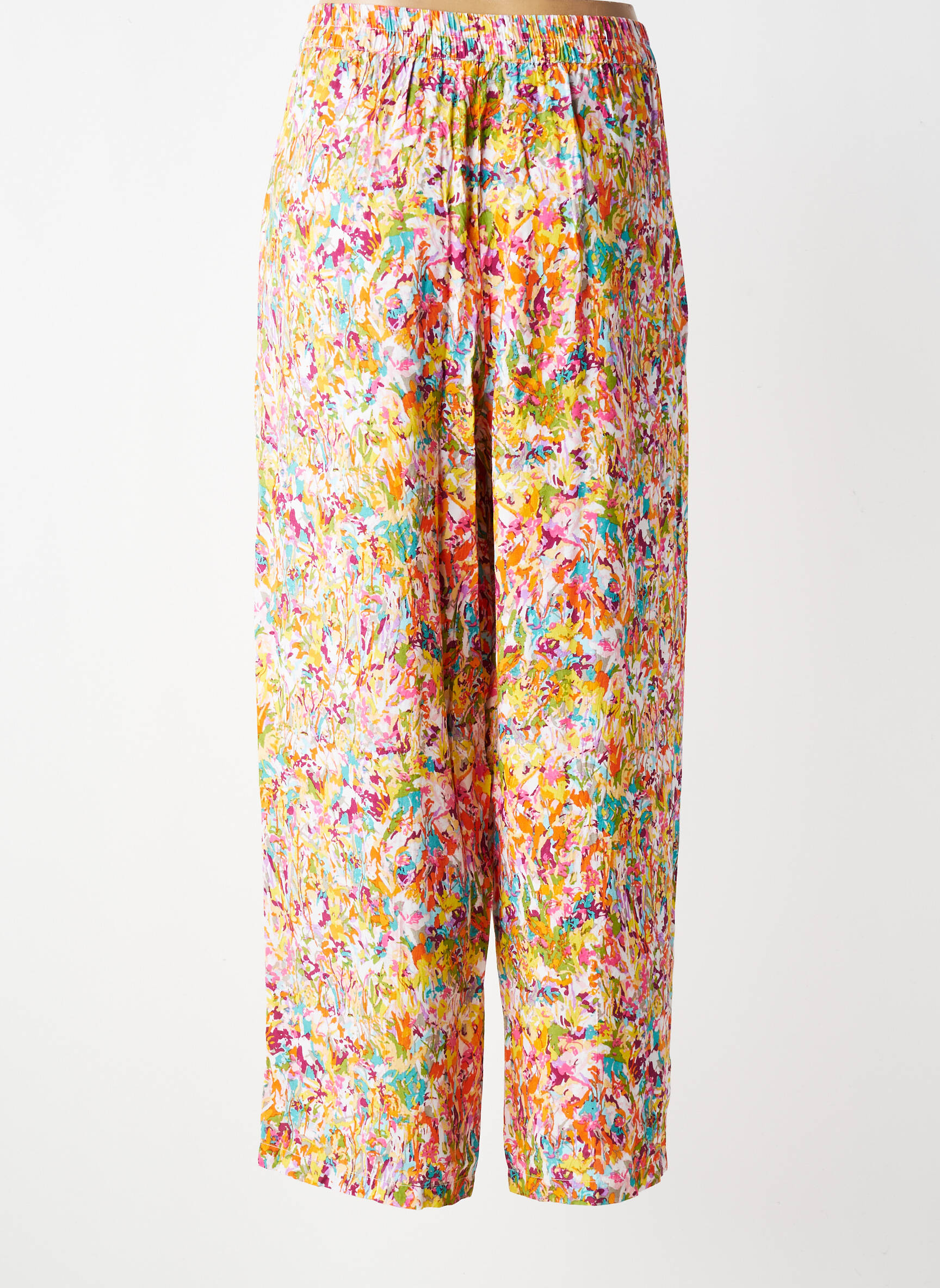 Pantalon drept țesătură crep mărime normală galben AGATHE & LOUISE femeie