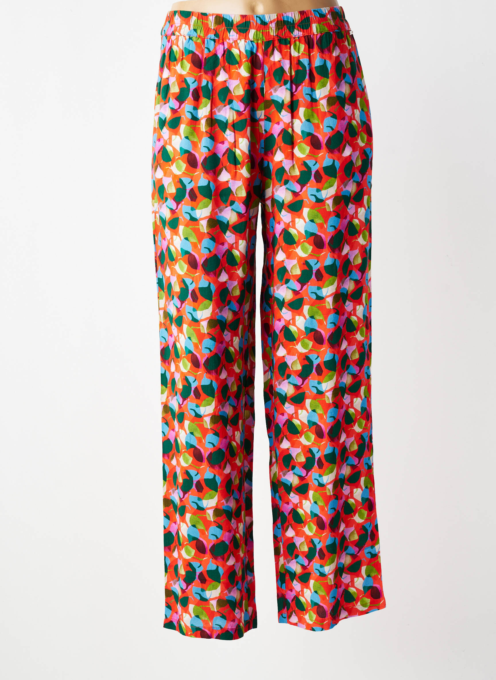 Pantalon drept talie elastică mărime normală roșu AGATHE & LOUISE femeie