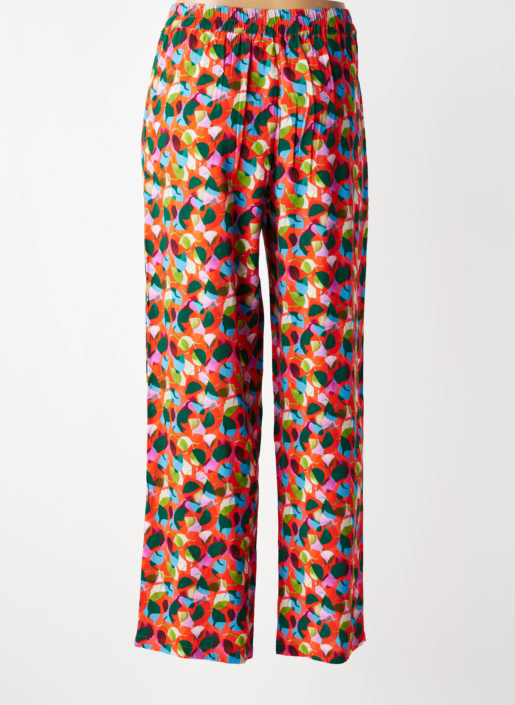Pantalon drept talie elastică mărime normală roșu AGATHE & LOUISE femeie