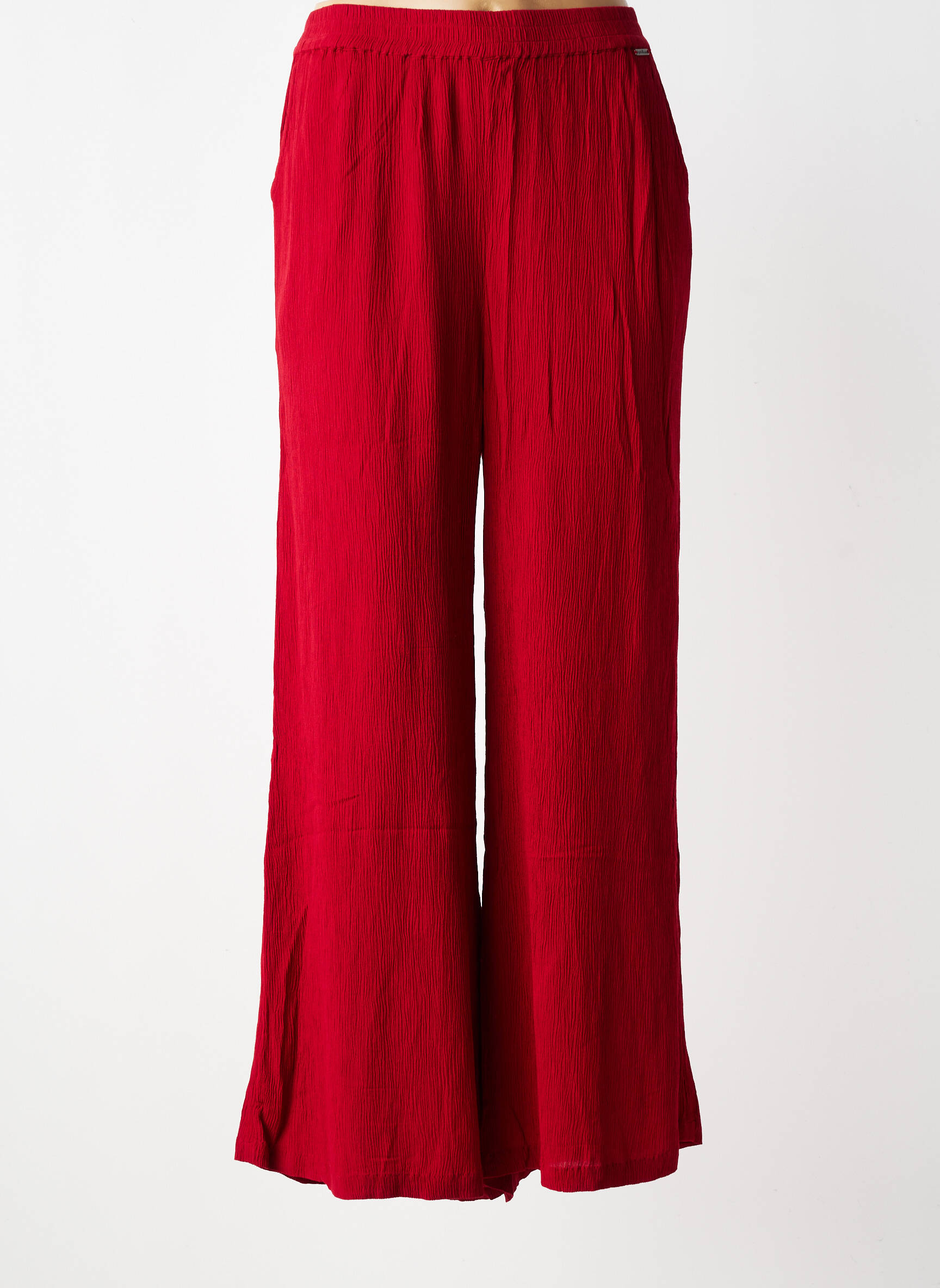 Pantalon larg țesătură crep mărime normală roșu AGATHE & LOUISE femeie