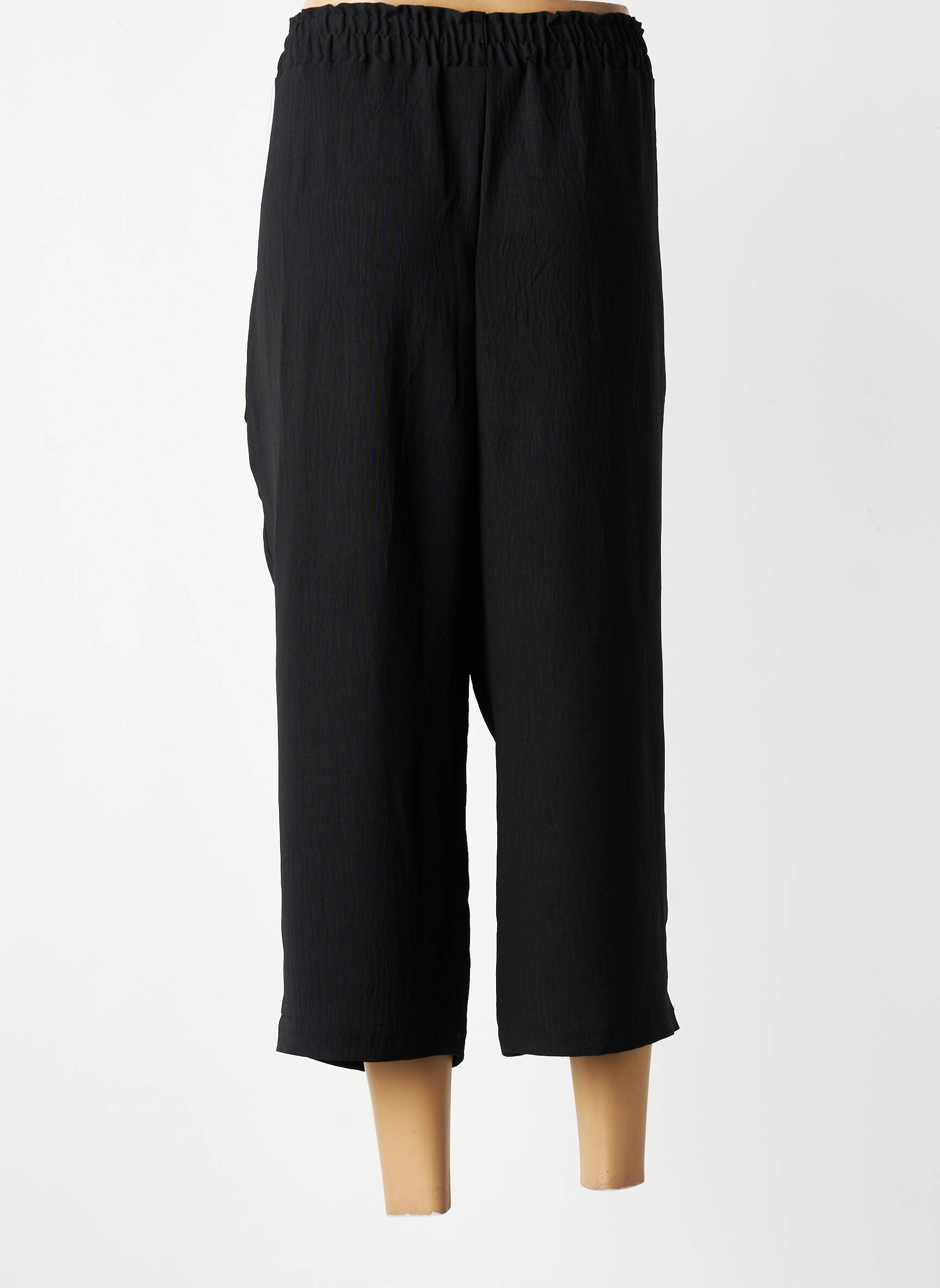 Pantalon trei sferturi croială dreaptă mărime normală negru ATLANTA femeie