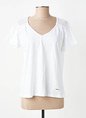 Tricou guler în v mâneci scurte alb AGATHE & LOUISE femeie