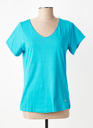 Tricou guler în v mâneci scurte albastru AGATHE & LOUISE femeie