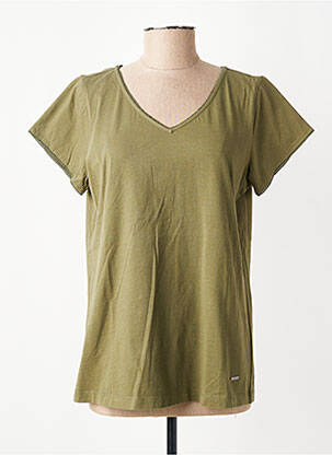 Tricou guler în v mâneci scurte verde AGATHE & LOUISE femeie