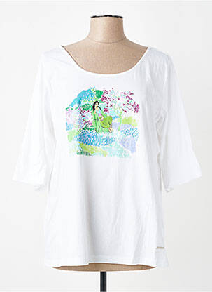 Tricou croială dreaptă mâneci scurte alb AGATHE & LOUISE femeie