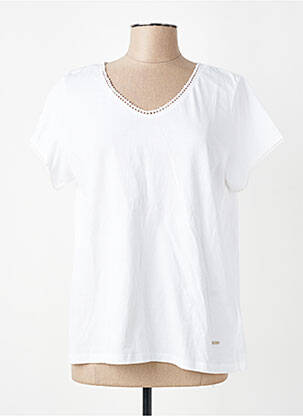Tricou croială dreaptă mâneci scurte alb AGATHE & LOUISE femeie