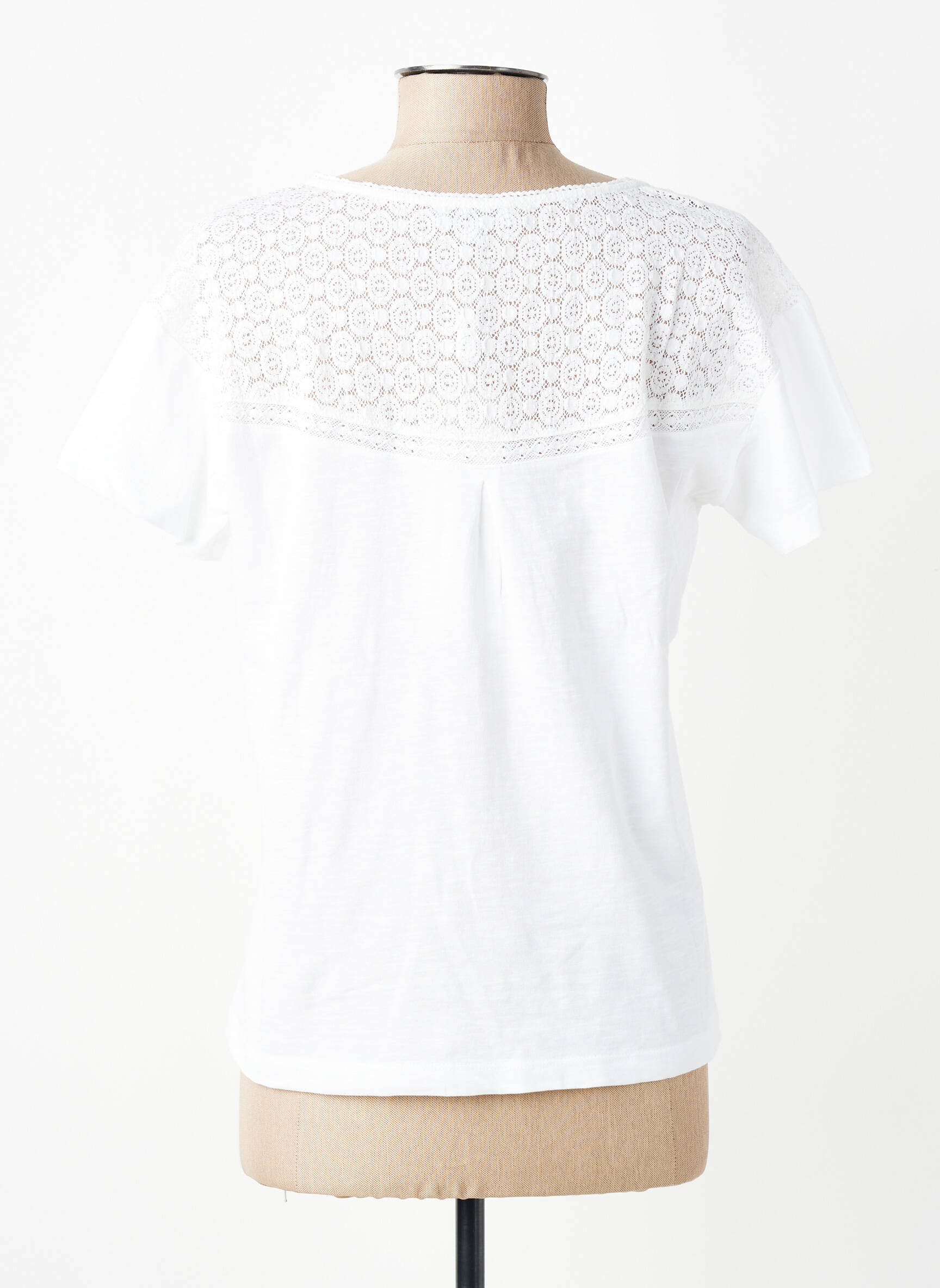 Tricou guler în v mâneci scurte alb AGATHE & LOUISE femeie