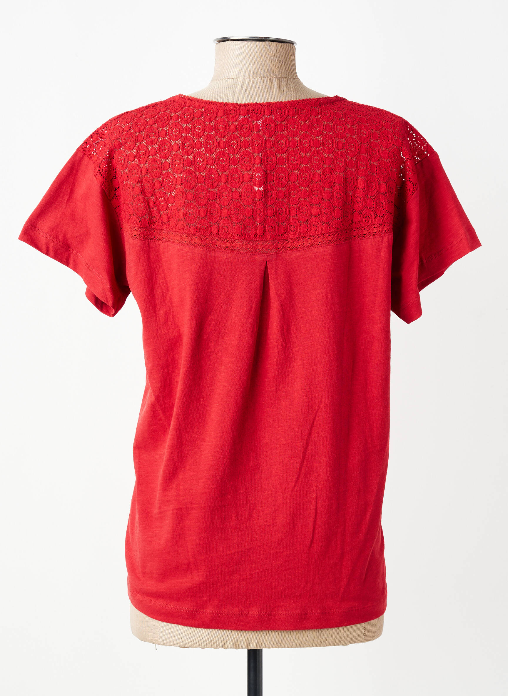 Tricou guler în v mâneci scurte roșu AGATHE & LOUISE femeie