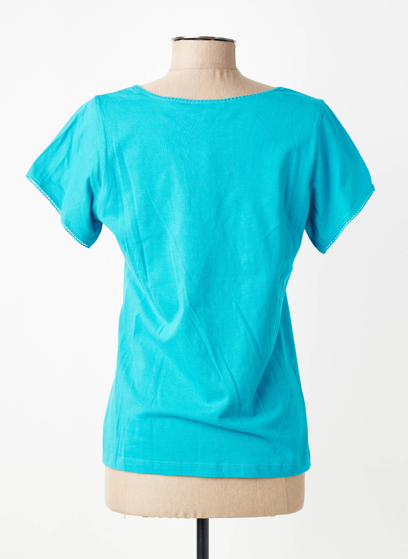 Tricou guler în v mâneci scurte albastru AGATHE & LOUISE femeie