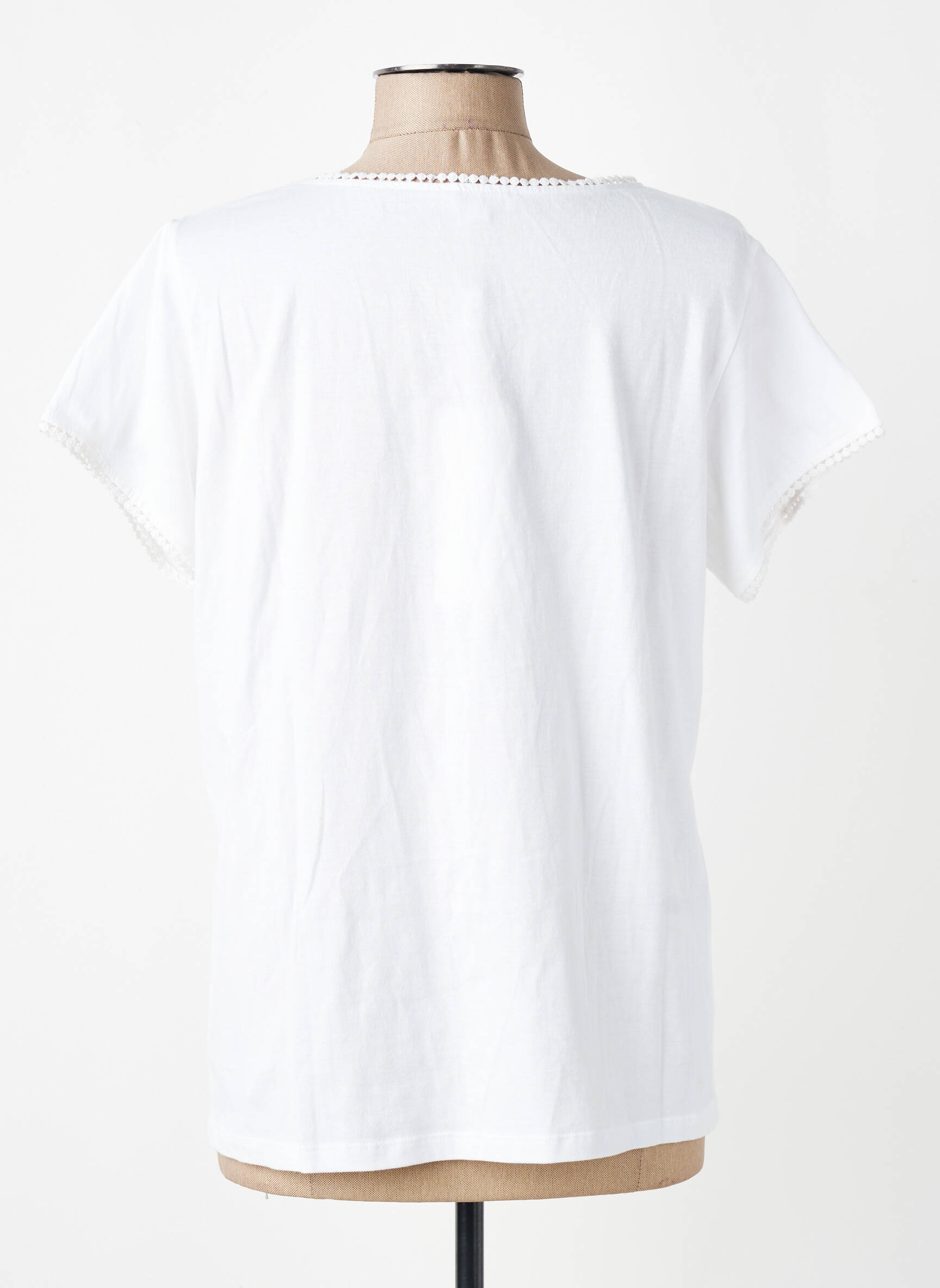 Tricou croială dreaptă mâneci scurte alb AGATHE & LOUISE femeie