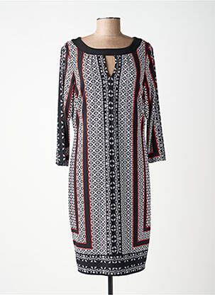 Rochie midi imprimeu fantezie mâneci lungi negru JOSEPH RIBKOFF femeie