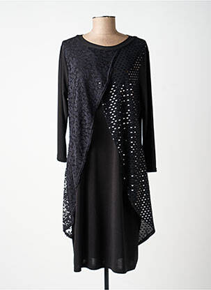 Rochie midi croială fluidă mâneci lungi negru VETISTYLE femeie