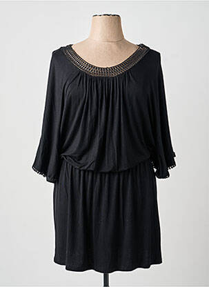Rochie midi croială fluidă mâneci lungi negru MIRA TAREN femeie