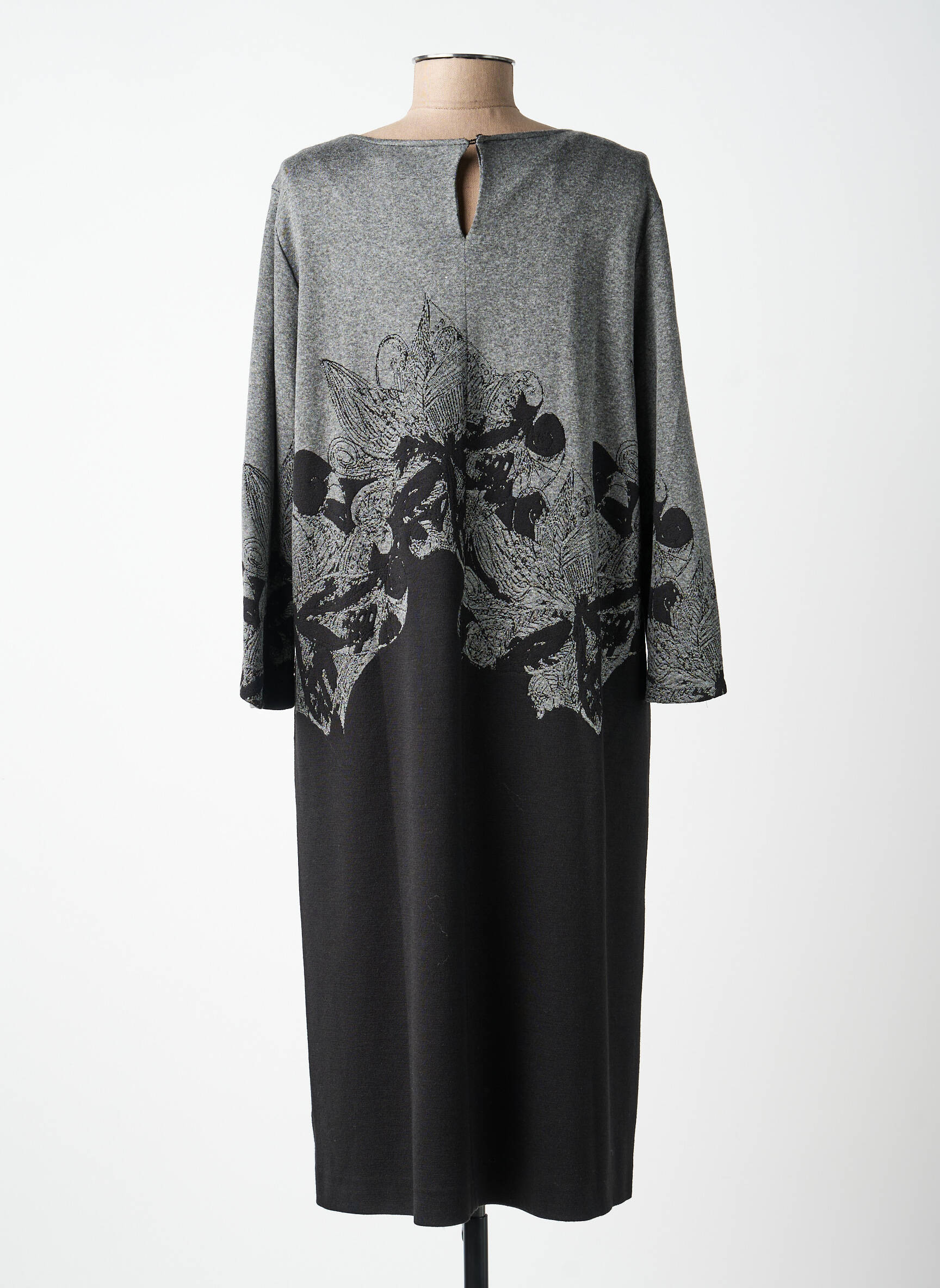 Rochie midi mâneci lungi mâneci lungi gri ELENA MIRO femeie