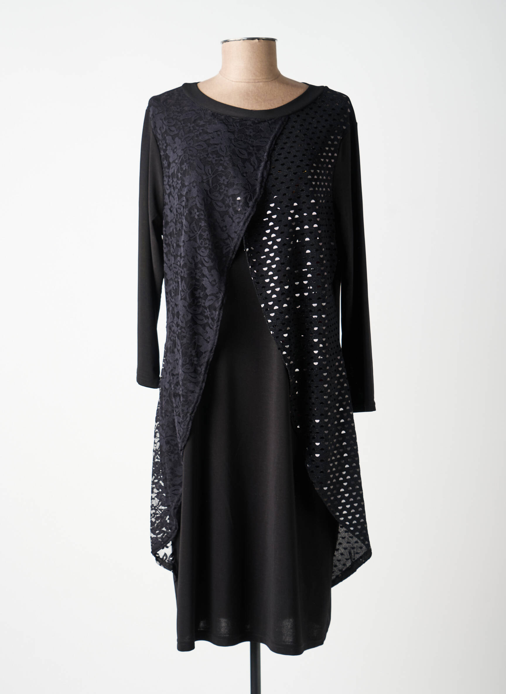 Rochie midi croială fluidă mâneci lungi negru VETISTYLE femeie