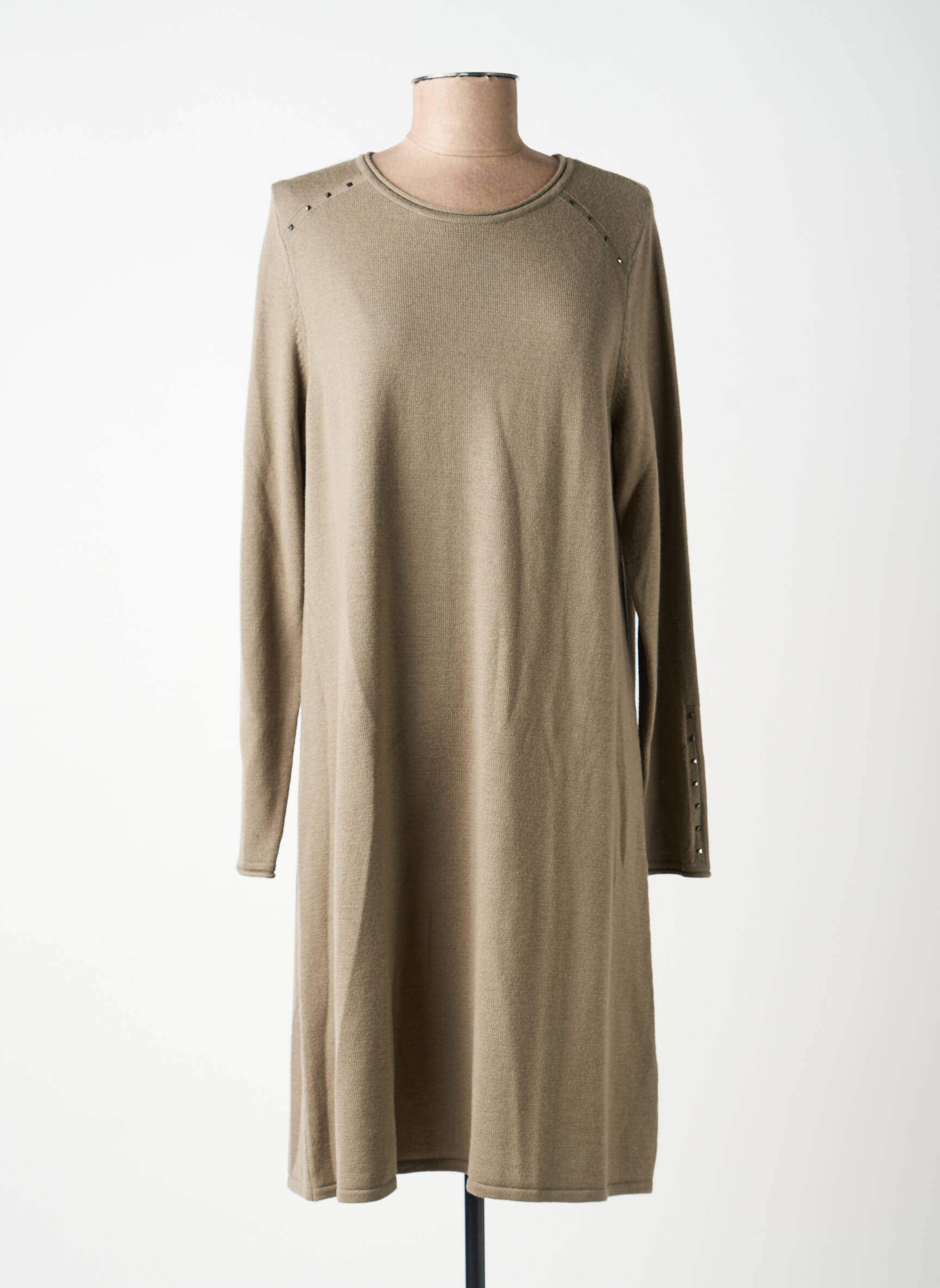 Rochie pulover croială dreaptă mâneci lungi verde BASLER femeie