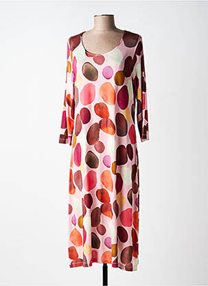 Rochie midi mâneci 3/4 mâneci 3/4 roz ALEMBIKA femeie