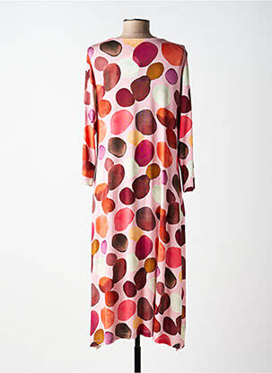 Rochie midi mâneci 3/4 mâneci 3/4 roz ALEMBIKA femeie