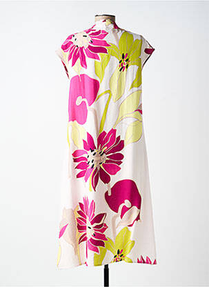 Rochie midi croială fluidă mâneci scurte galben SCORZZO femeie