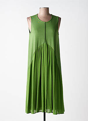 Rochie midi croială fluidă fără mâneci verde OZAI N KU femeie