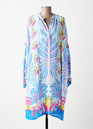 Rochie midi croială fluidă mâneci lungi albastru YIPPIE HIPPIE femeie
