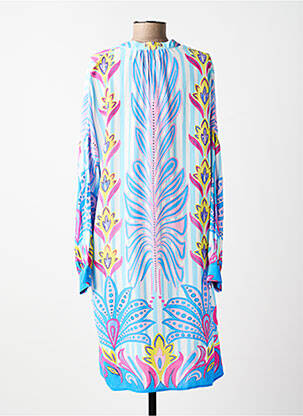 Rochie midi croială fluidă mâneci lungi albastru YIPPIE HIPPIE femeie
