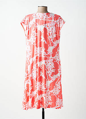 Rochie midi imprimeu fantezie mâneci scurte roz SCORZZO femeie