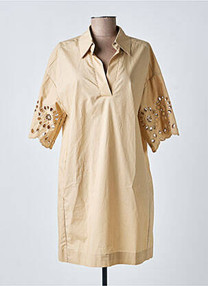 Rochie scurtă mâneci scurte mâneci scurte bej RINO & PELLE femeie
