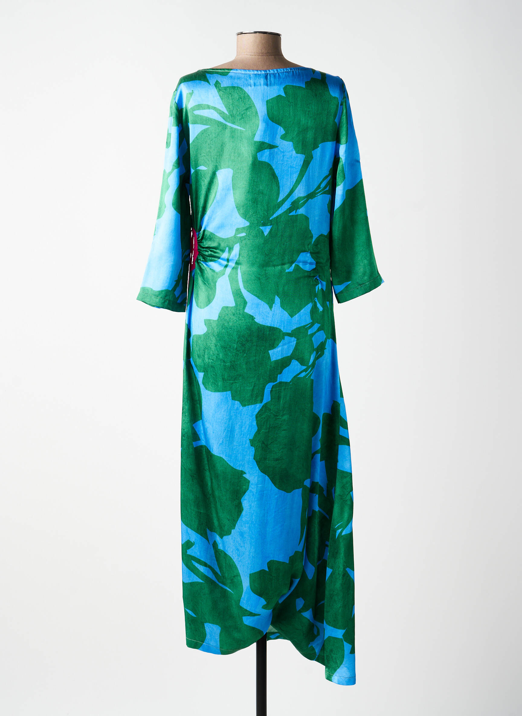 Rochie lungă imprimeu floral mâneci 3/4 albastru ALDO MARTIN'S femeie