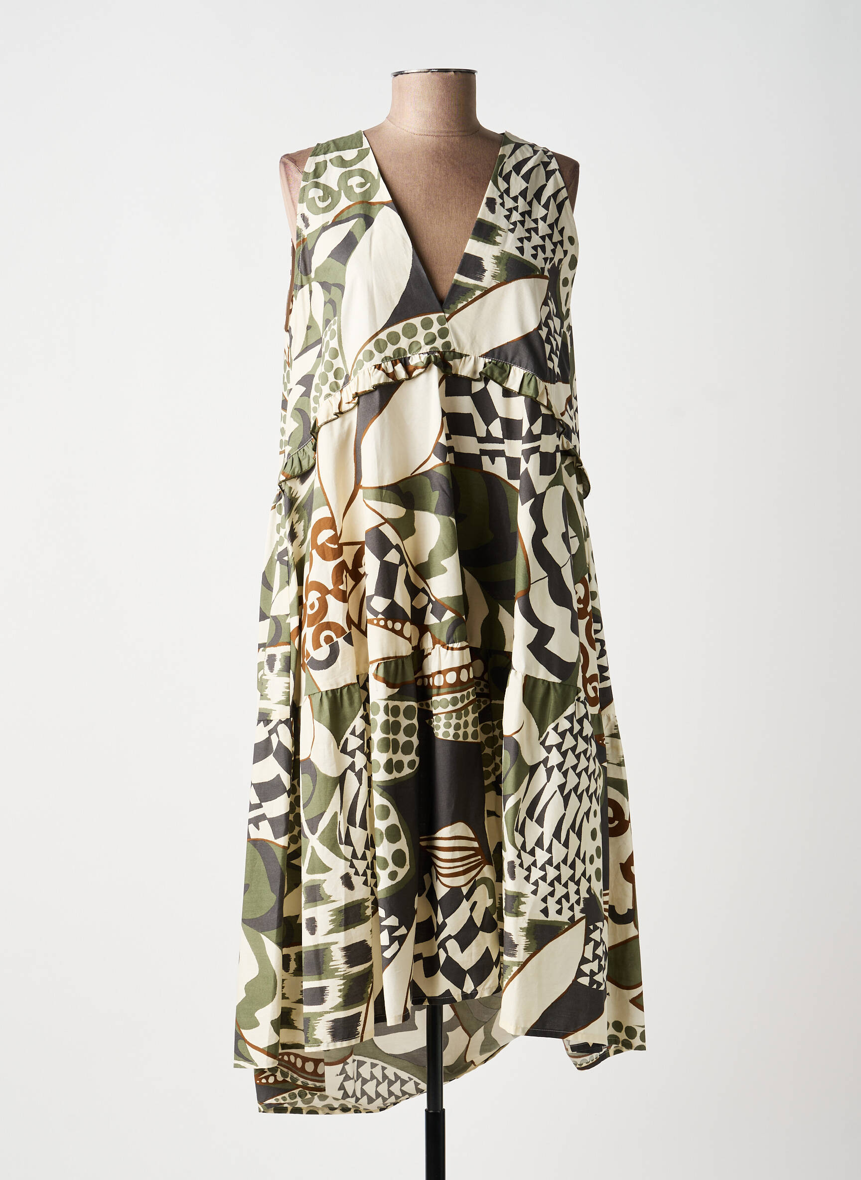 Rochie midi fără mâneci fără mâneci verde TRICOT CHIC femeie