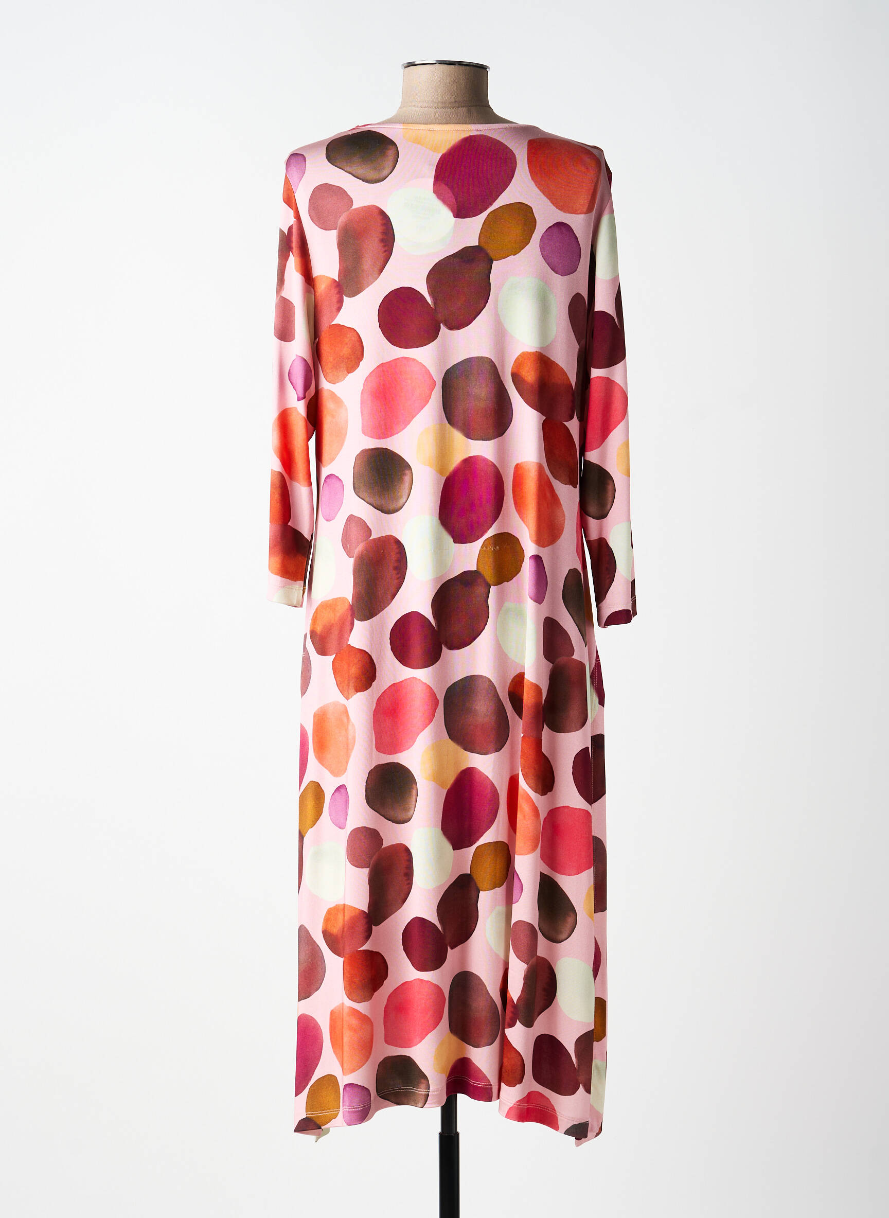 Rochie midi mâneci 3/4 mâneci 3/4 roz ALEMBIKA femeie