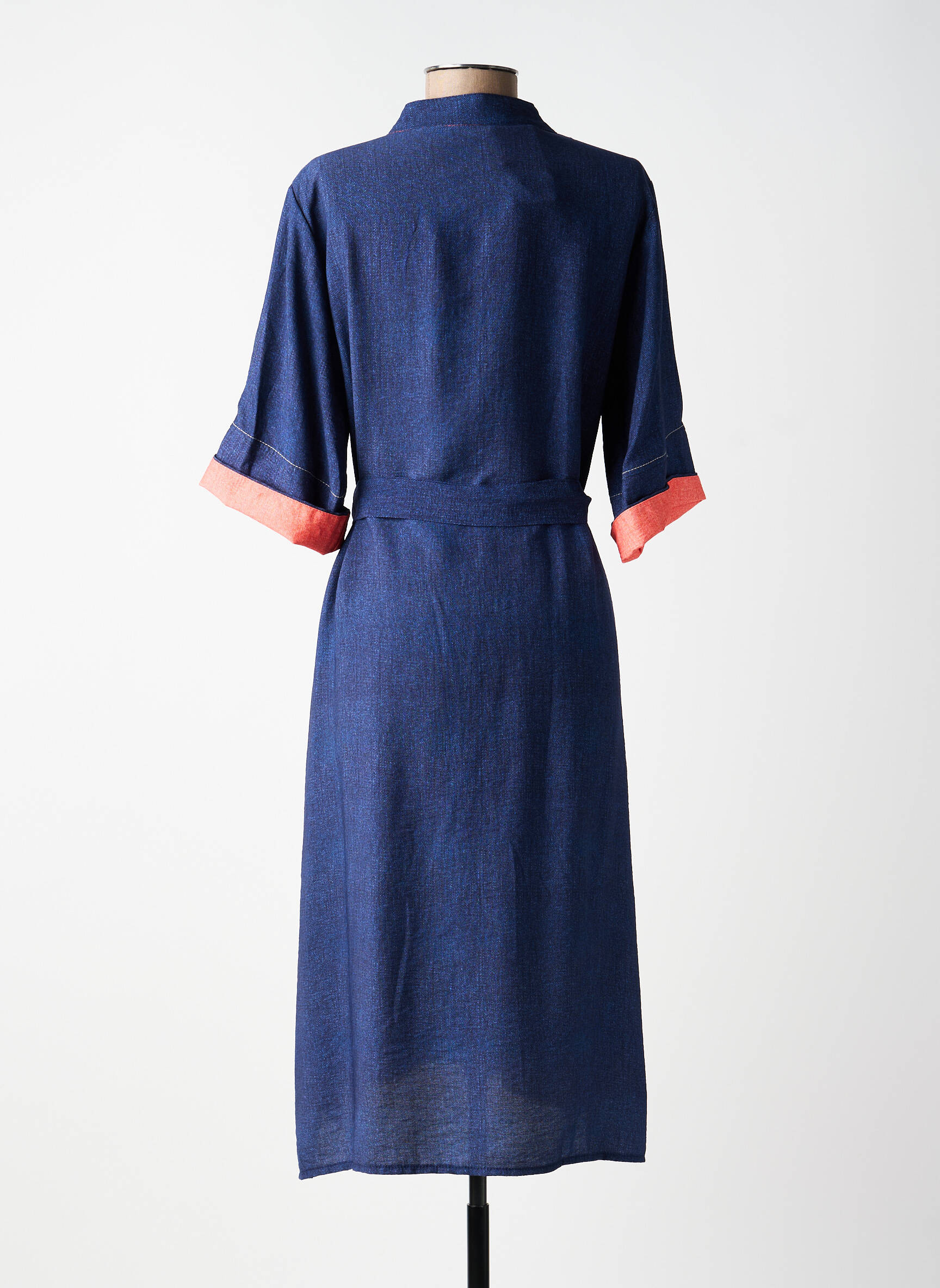 Rochie midi mâneci scurte mâneci scurte albastru SCORZZO femeie