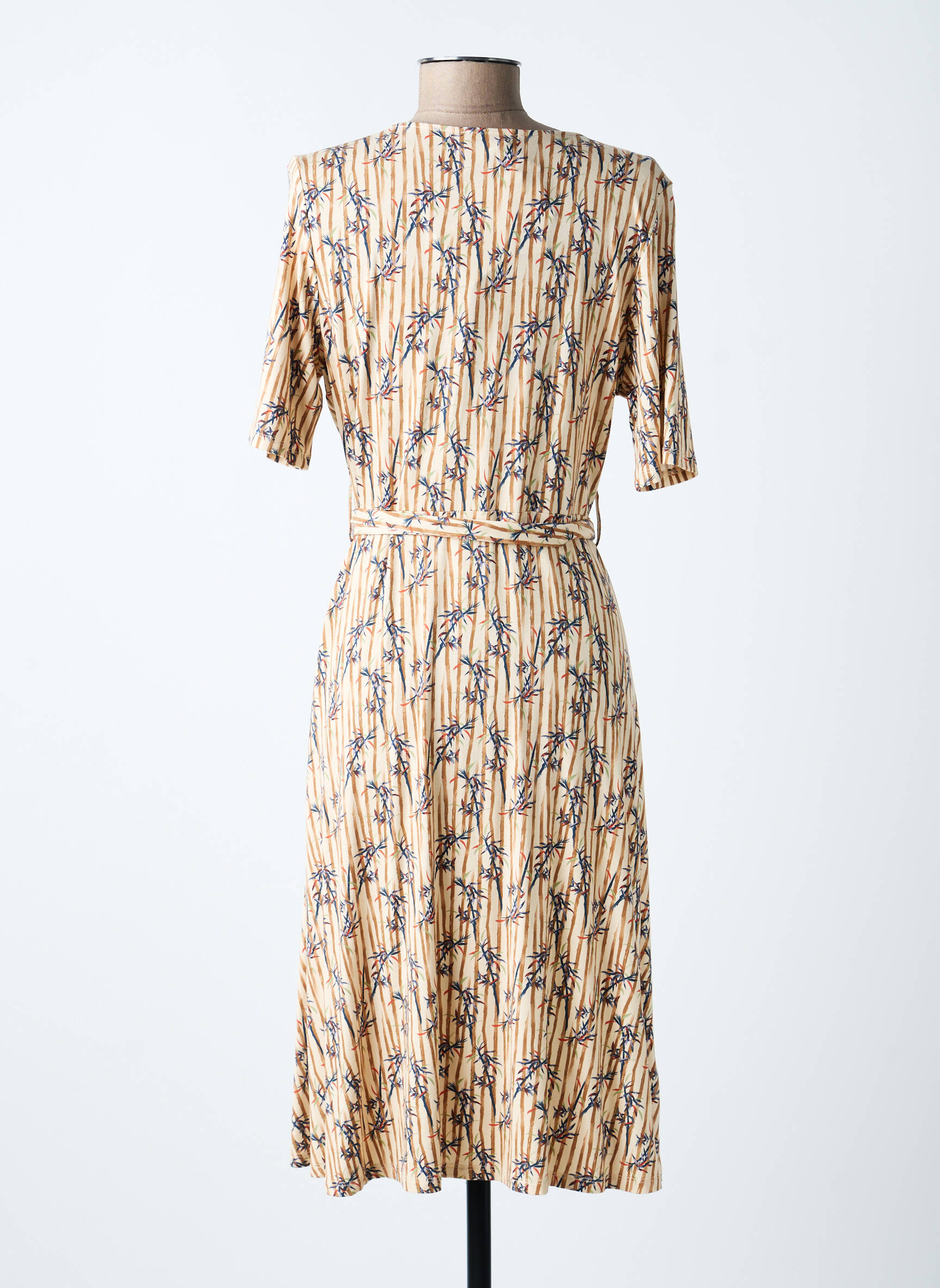 Rochie midi mâneci scurte mâneci scurte bej SURKANA femeie