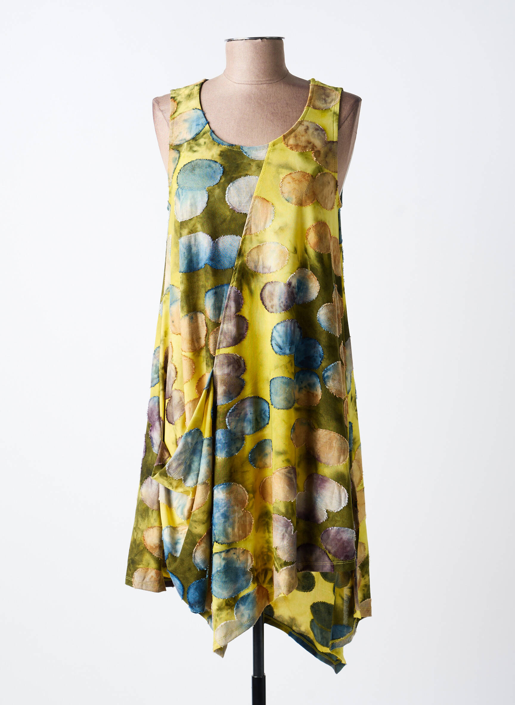 Rochie scurtă fără mâneci fără mâneci galben ALEMBIKA femeie