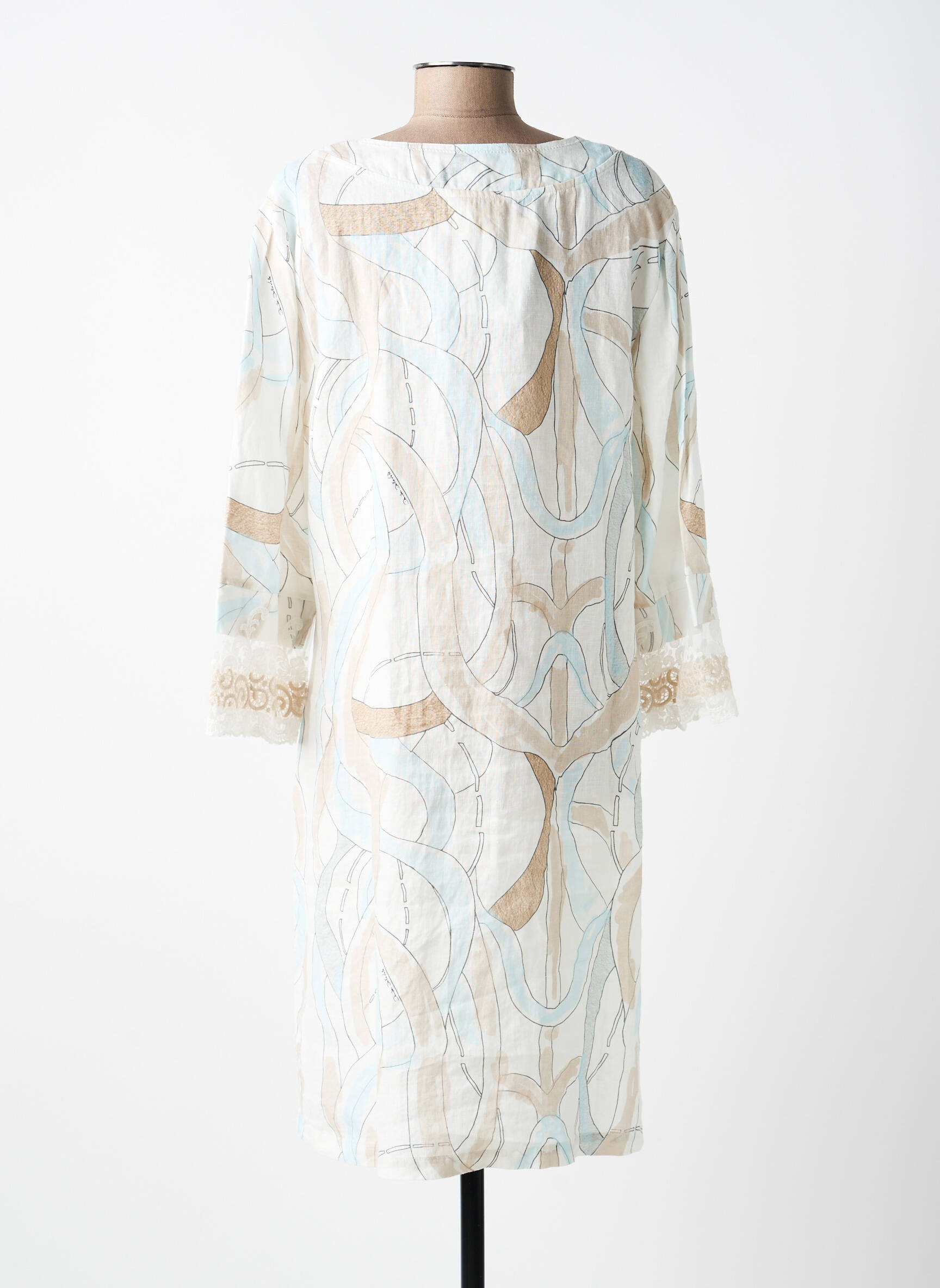 Rochie midi mâneci 3/4 mâneci 3/4 alb ELISA CAVALETTI femeie