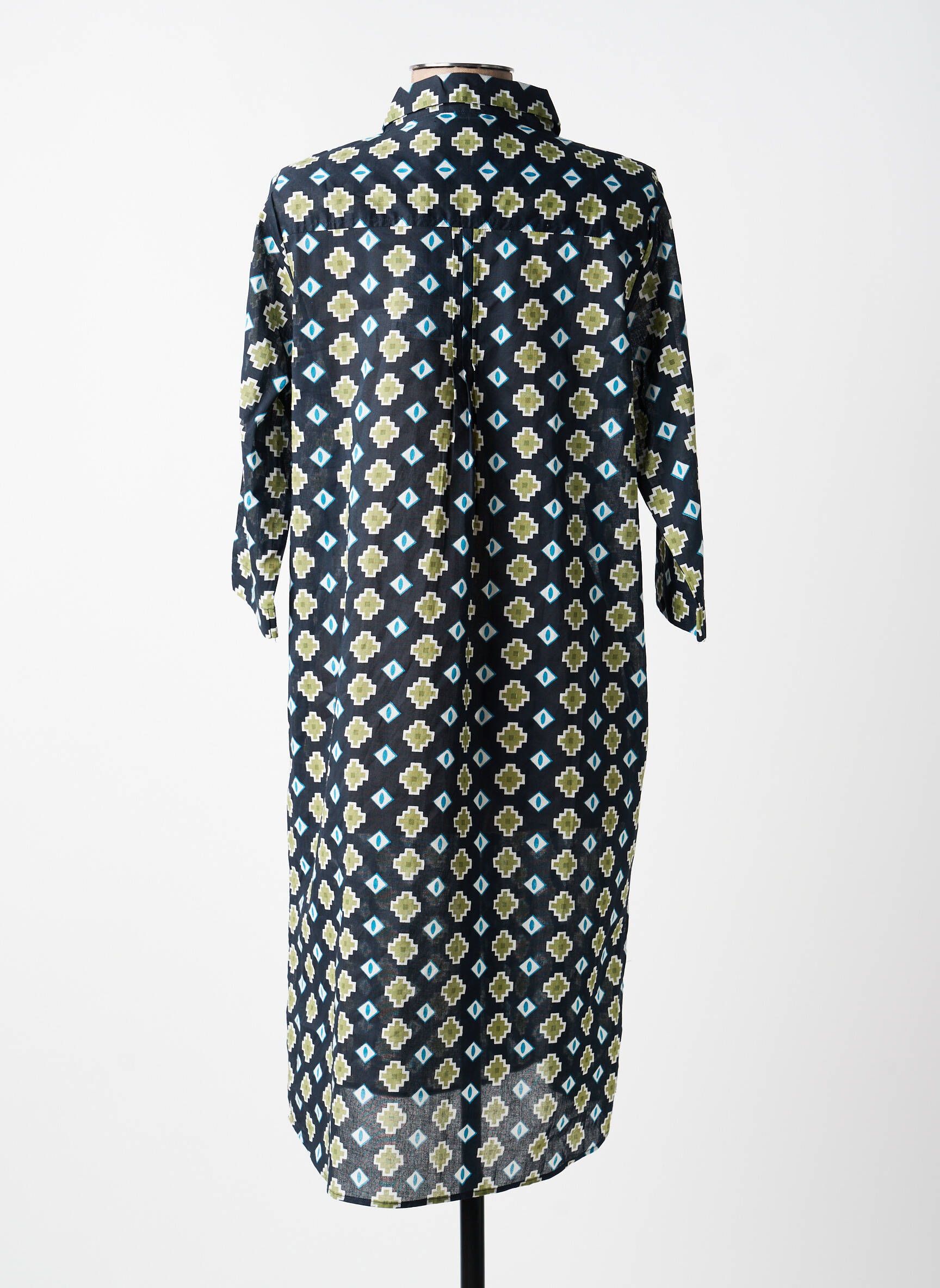 Rochie midi mâneci 3/4 mâneci 3/4 albastru ÉTYMOLOGIE femeie