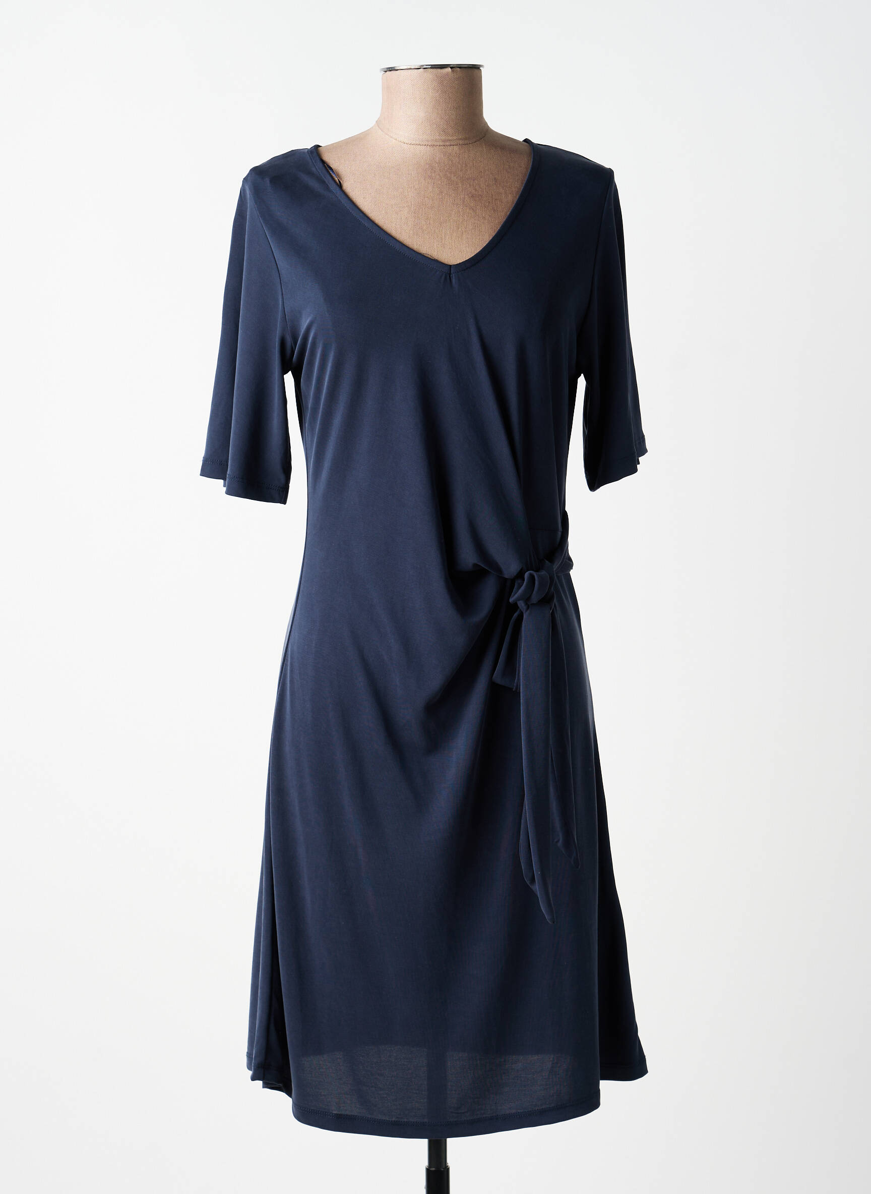 Rochie midi mâneci scurte mâneci scurte albastru ÉTYMOLOGIE femeie
