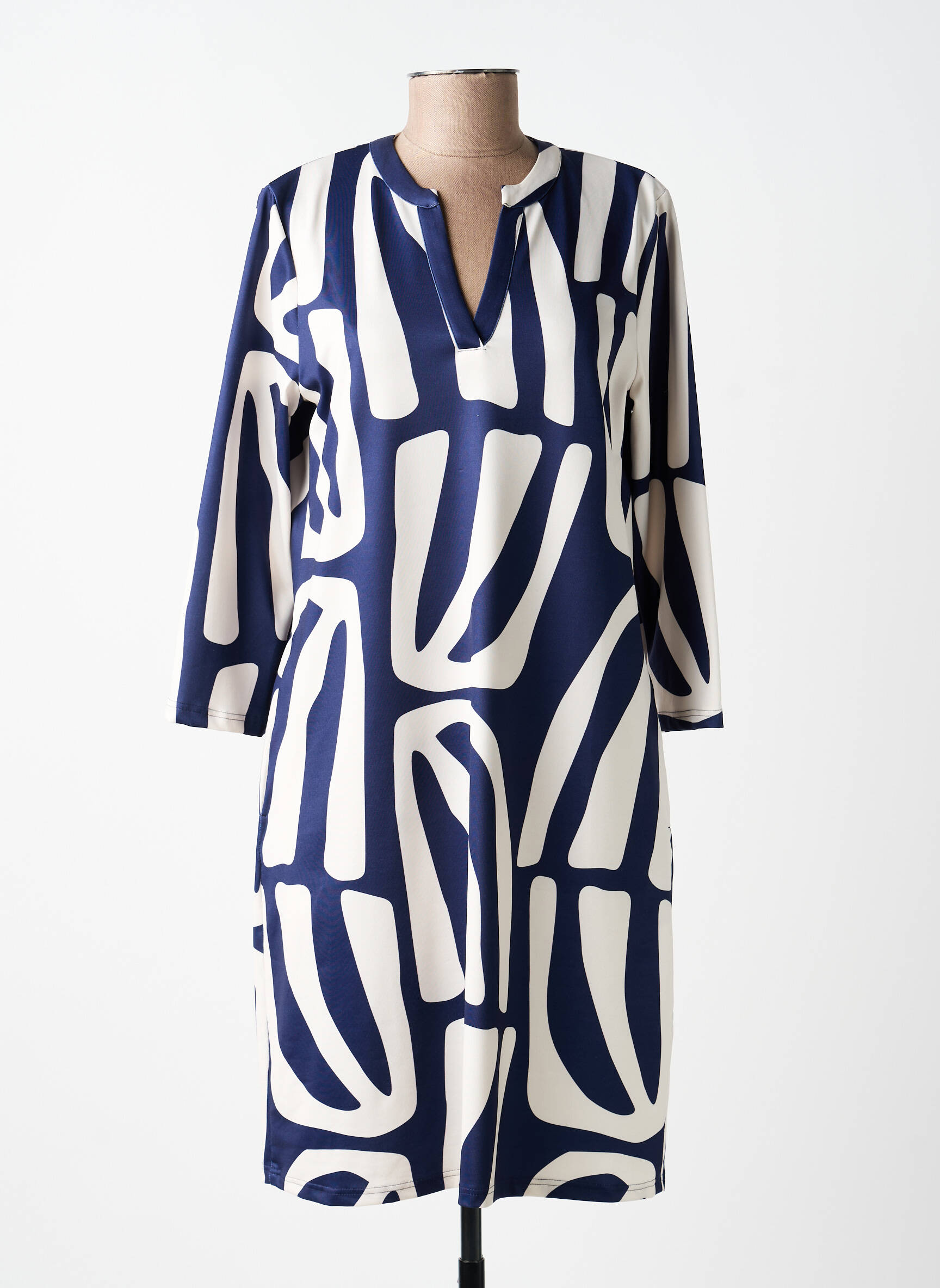 Rochie midi mâneci 3/4 mâneci 3/4 albastru TUZZI femeie