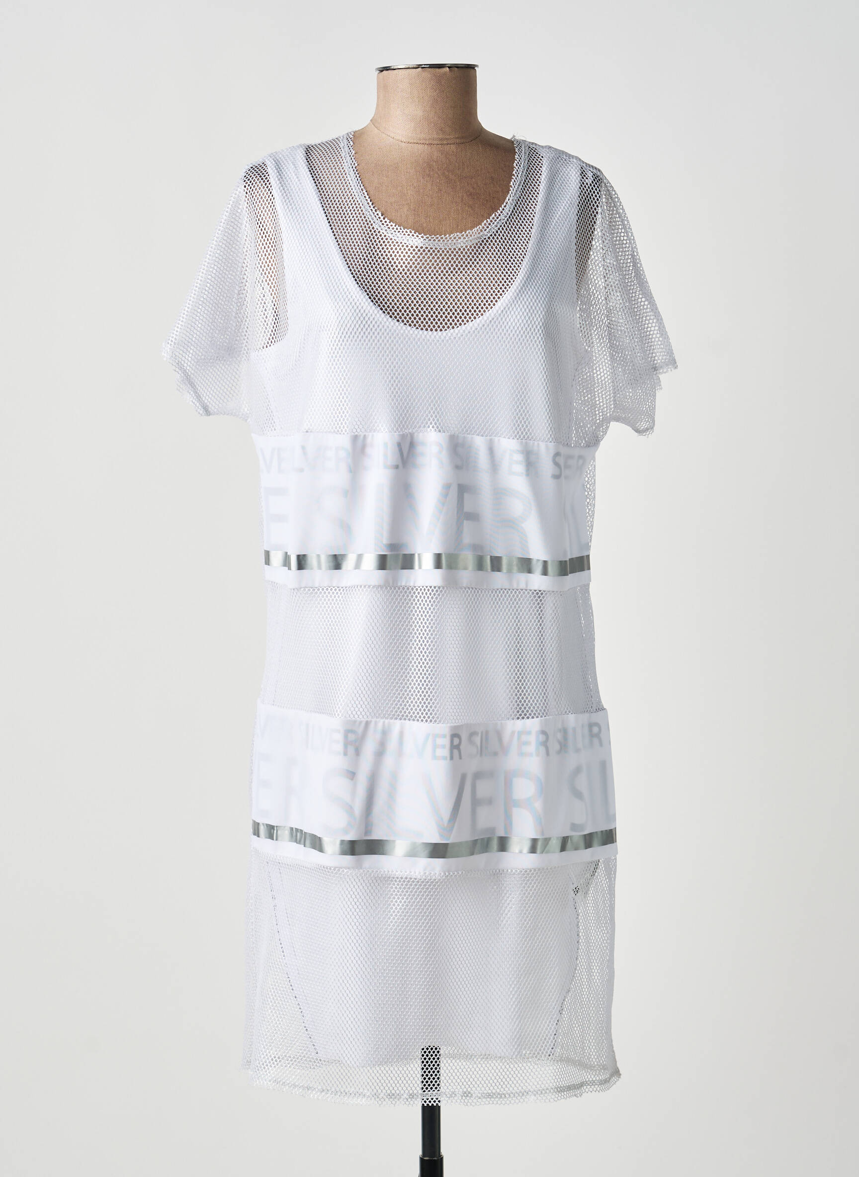 Rochie midi mâneci scurte mâneci scurte alb SPORTALM femeie
